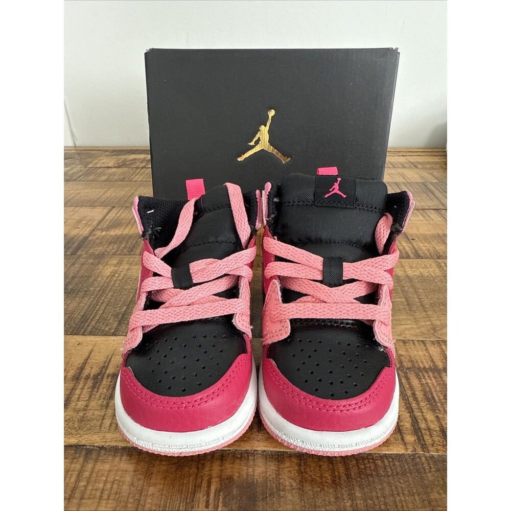 Nike Air Jordan 1 Mid TD 4C Coral Chalk Pink Pinksicle 640735-662 - Picture 2 of 8